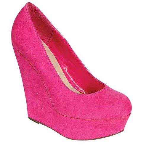 hot pink wedge heels