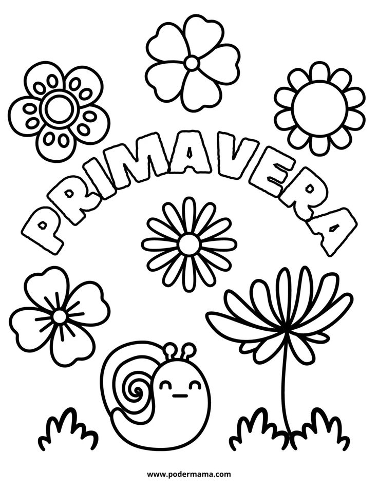 dibujos de primavera para colorear e imprimir