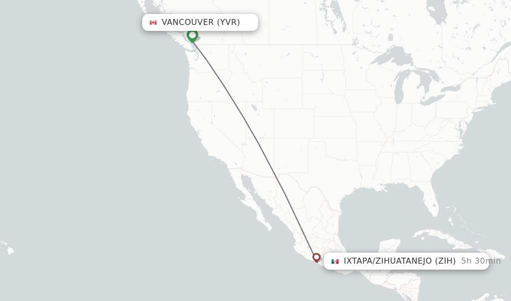 flights from vancouver to ixtapa zihuatanejo mexico