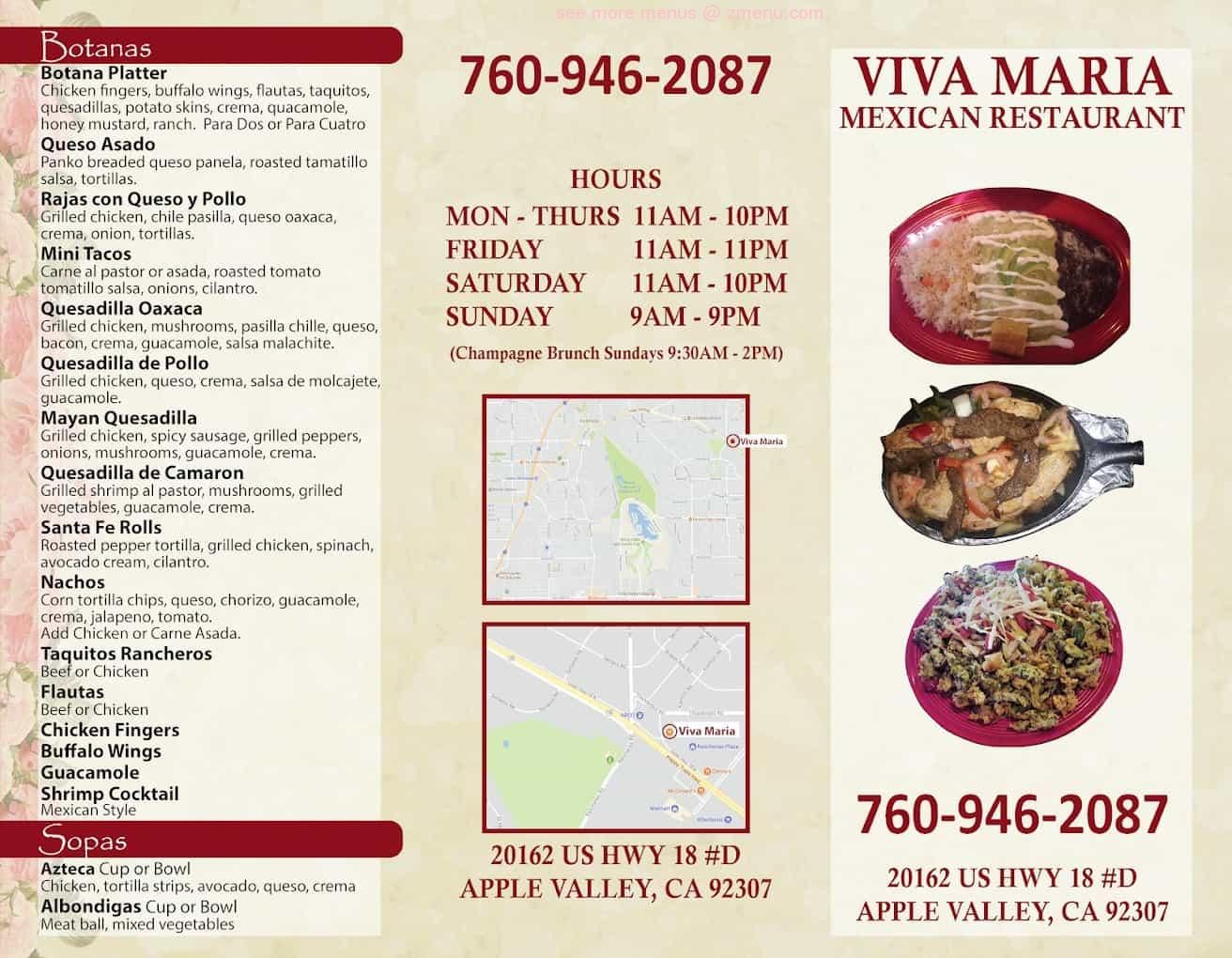 viva maria restaurant apple valley