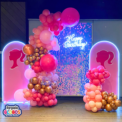 decoracion de barbie con globos