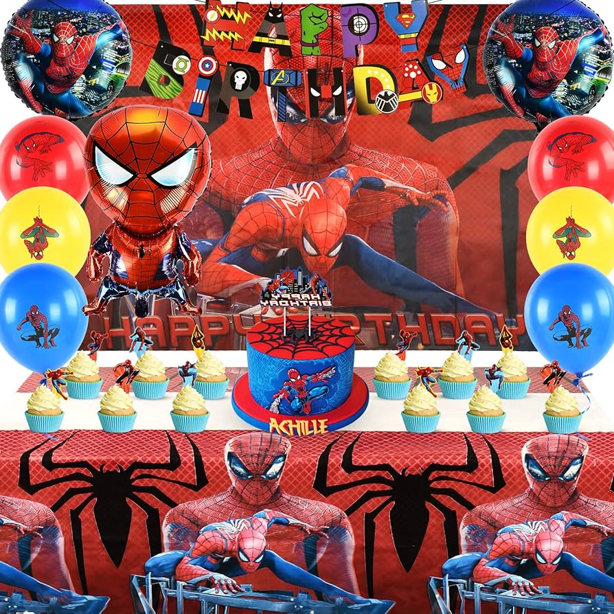 decoracion de spiderman para cumpleaños