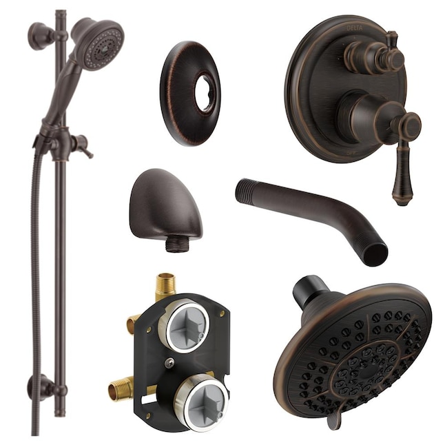 delta oil rubbed bronze shower system