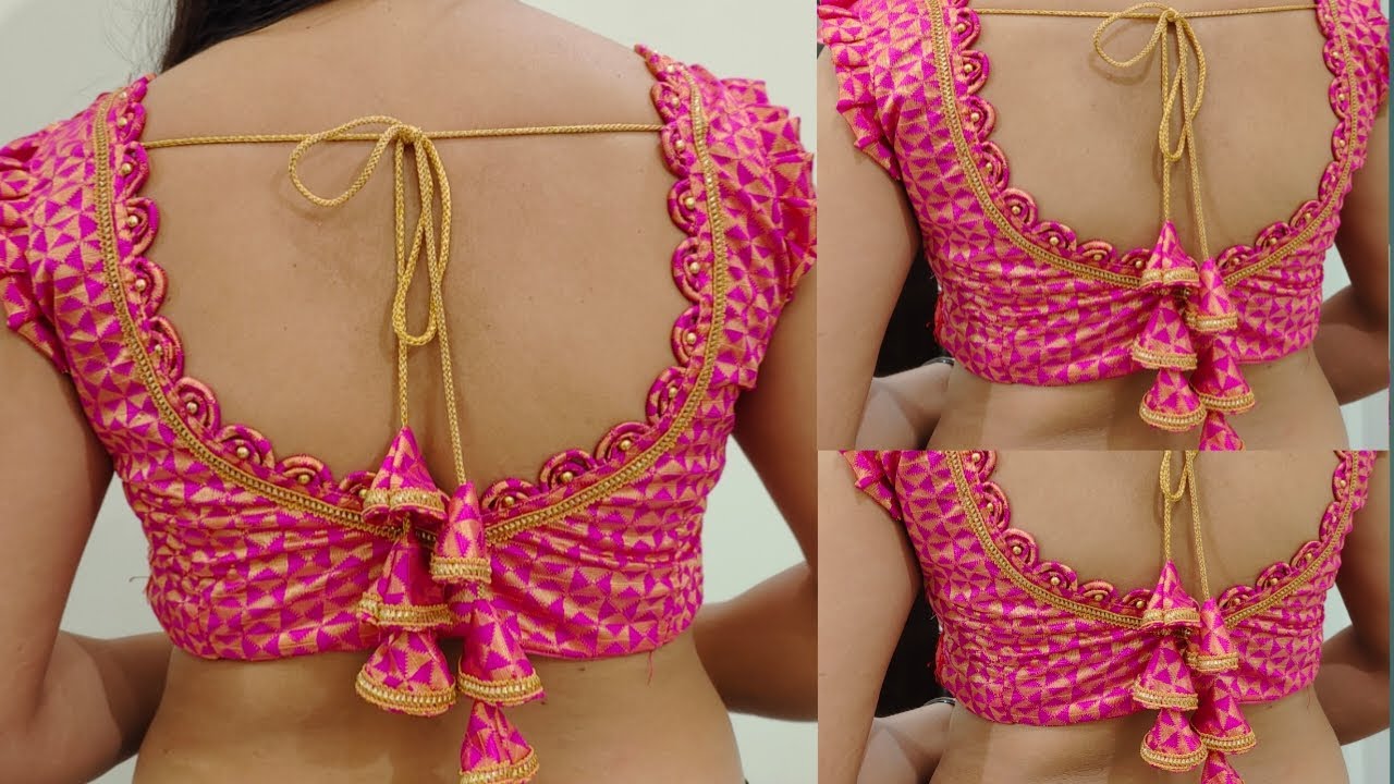 designer saree blouse back neck designs