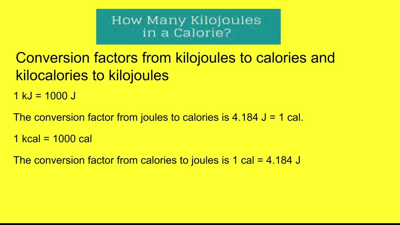 convert kj to calories