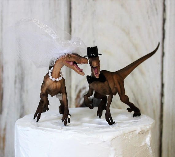 dinosaur wedding cake topper