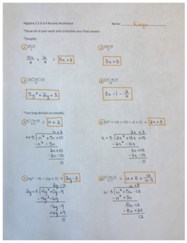 dividing polynomials worksheet answers