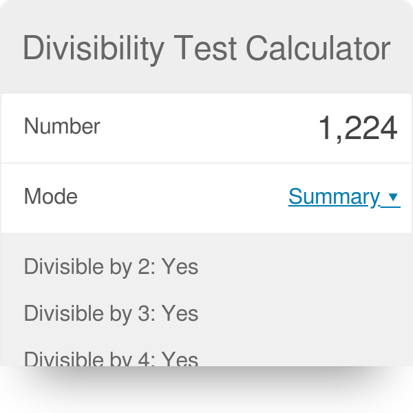 divisibility calculator