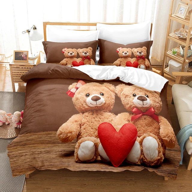 double teddy bear bedding