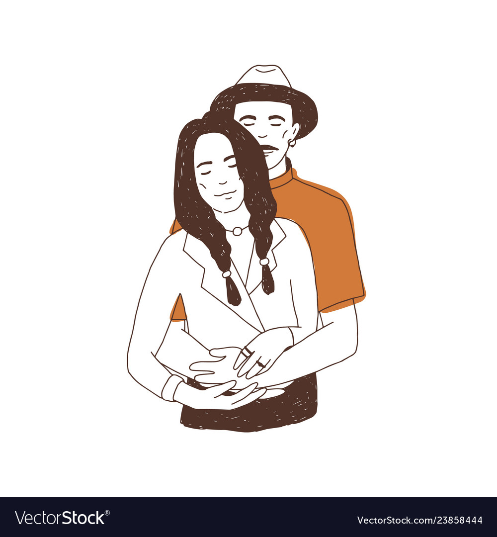 drawing of a cute couple