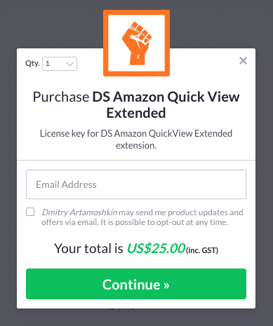 ds amazon quick view extended
