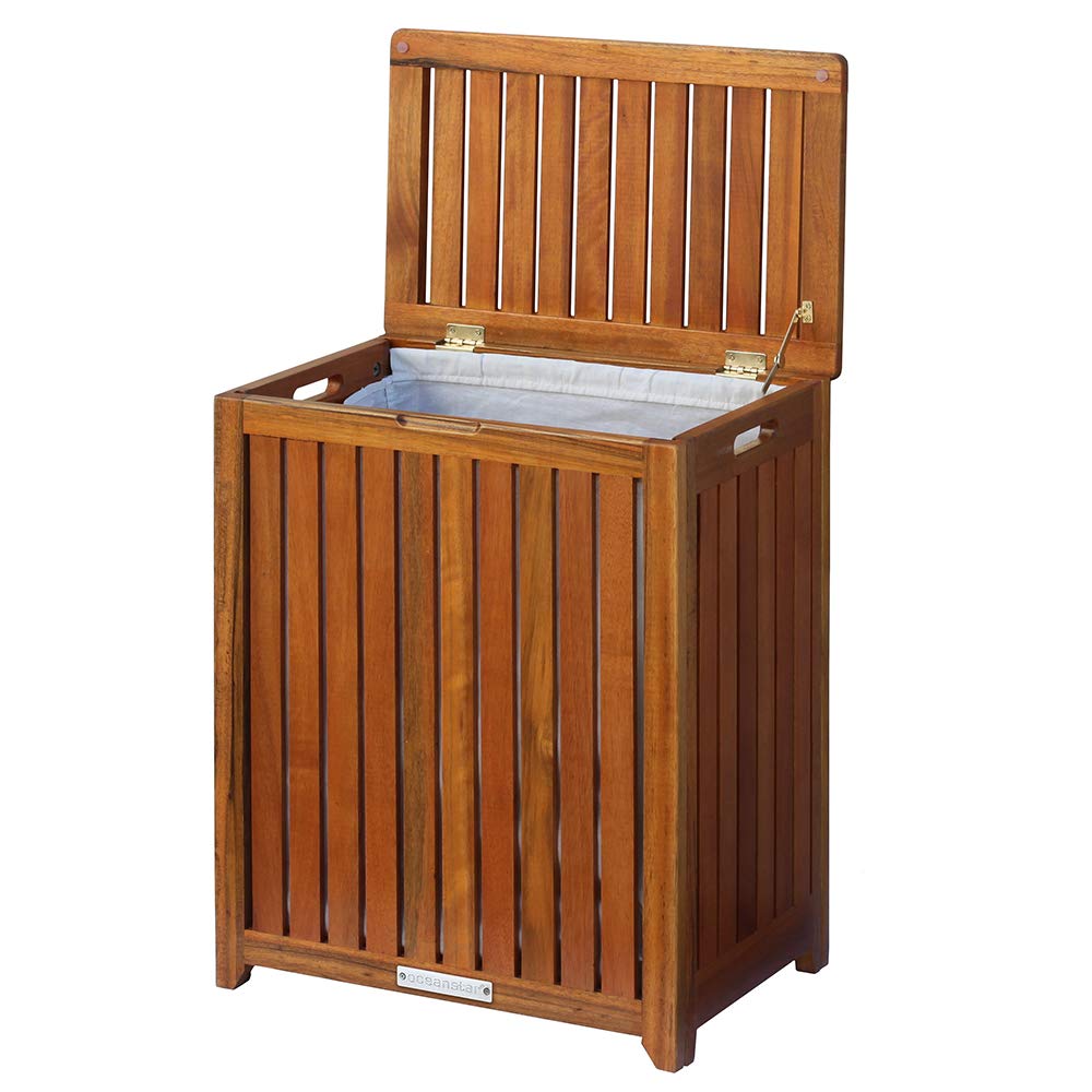 wooden laundry hamper