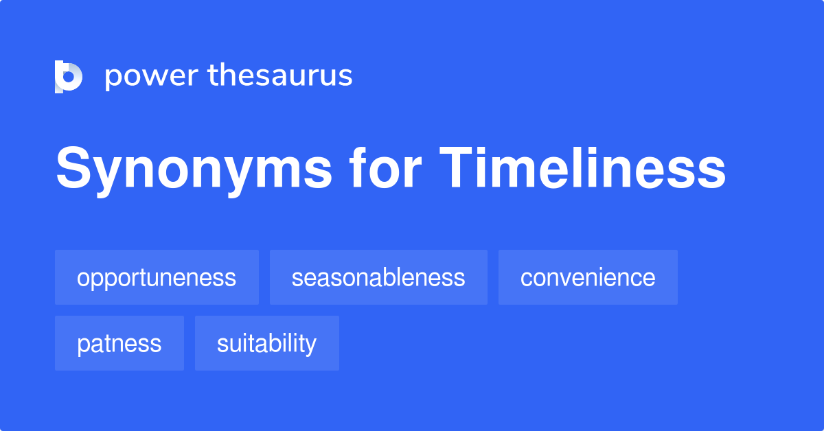 synonym timeliness