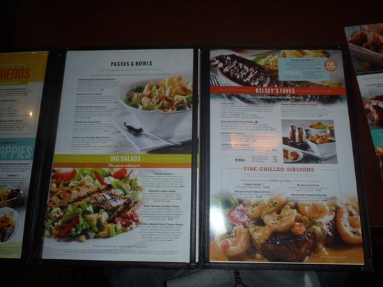 kelseys menu