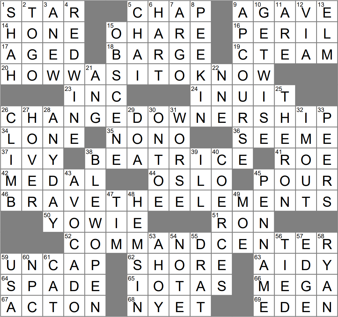 crossword clue barge