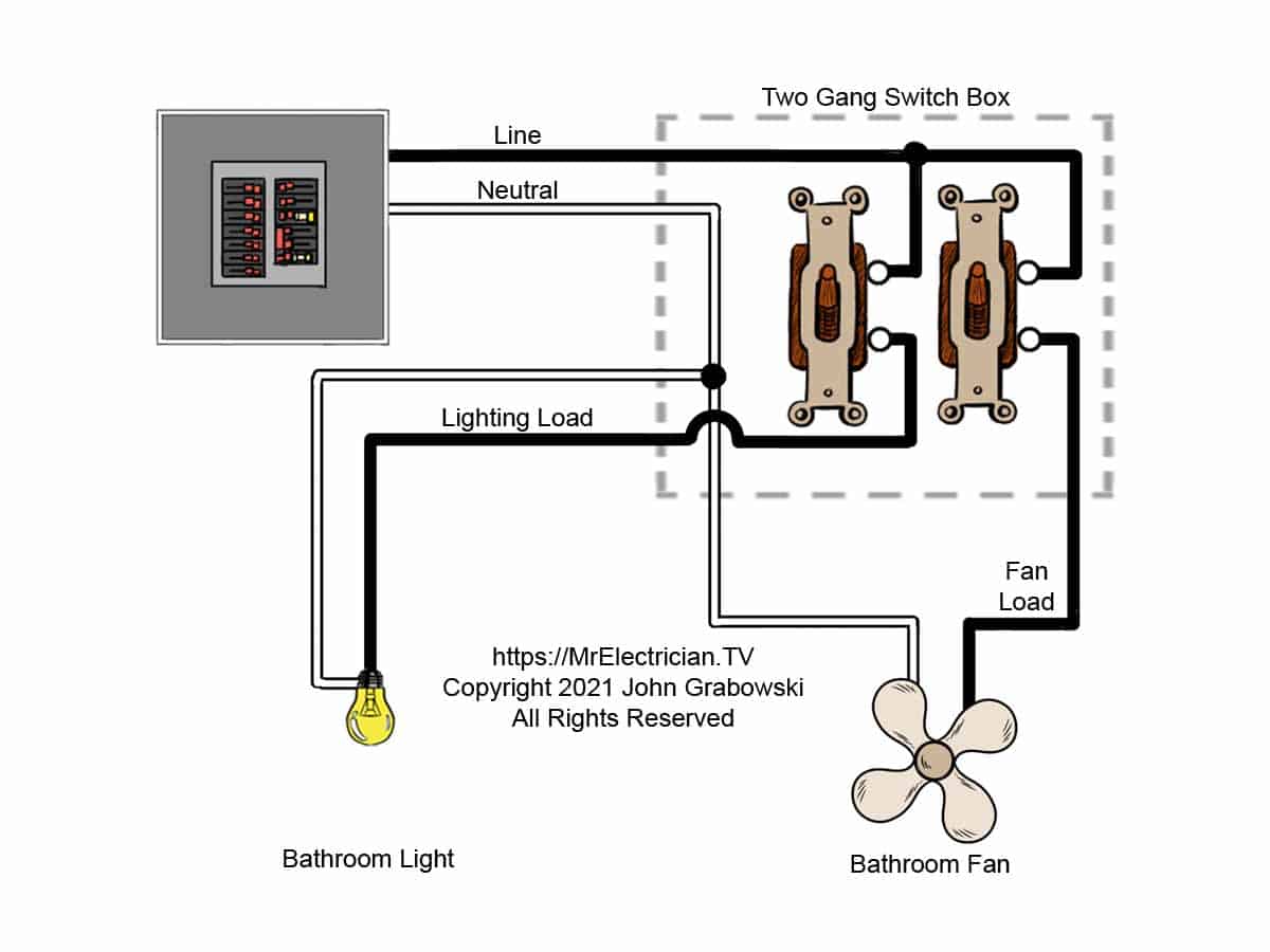 how to wire an extractor fan to light switch