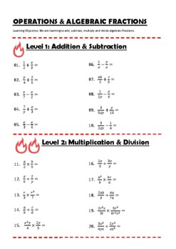 multiplying algebraic fractions worksheet