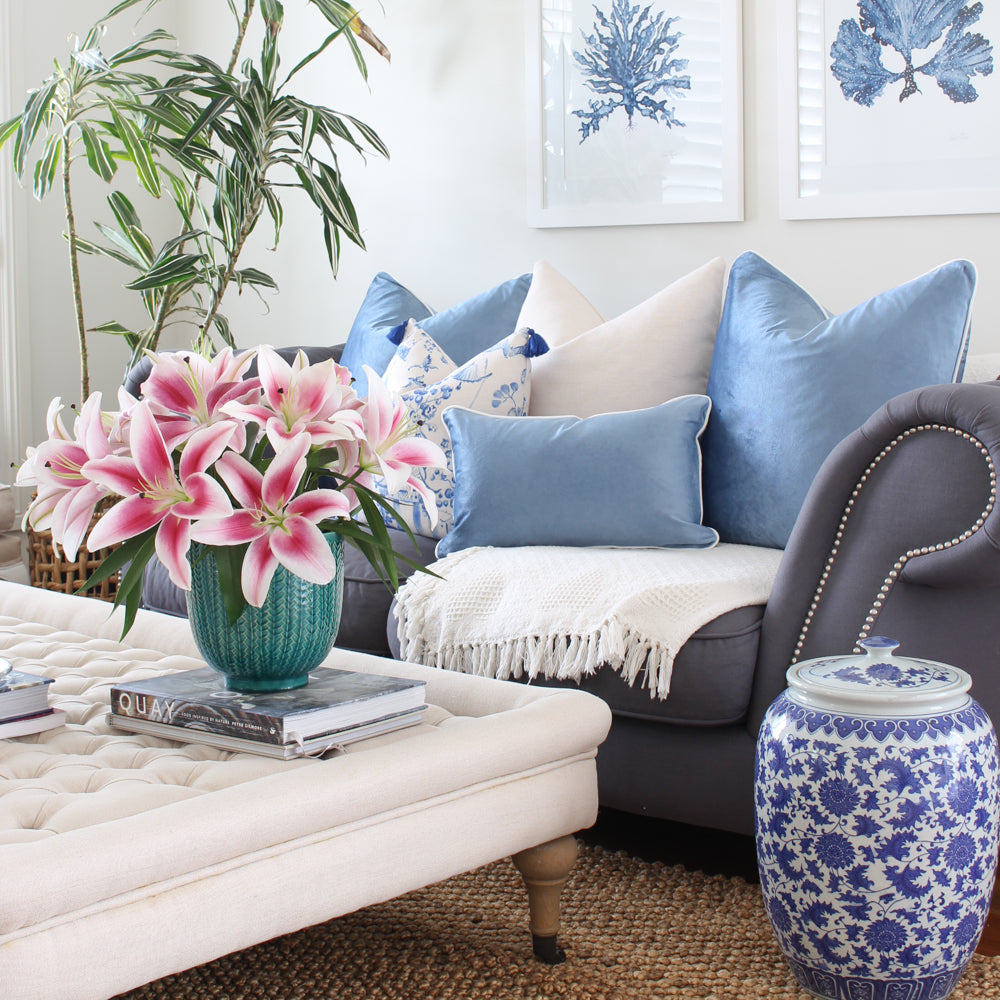 cushion covers for blue sofa