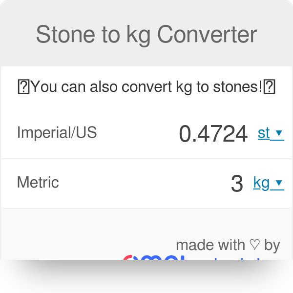how many kilos in a stone