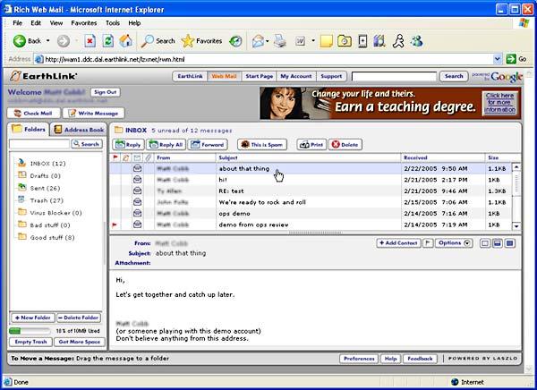 earthlink web mail