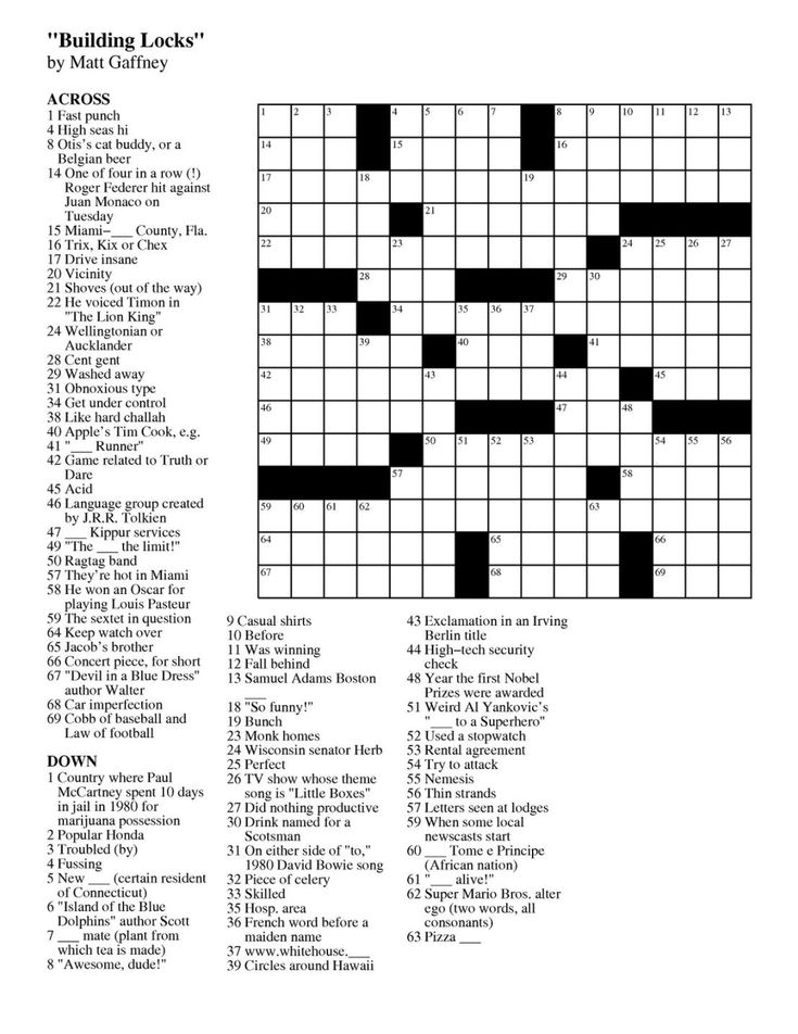 easy crossword puzzles for adults online