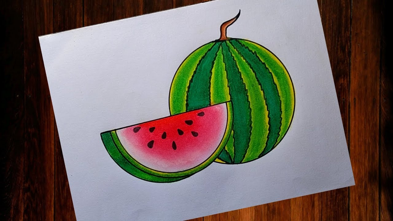easy drawing of watermelon