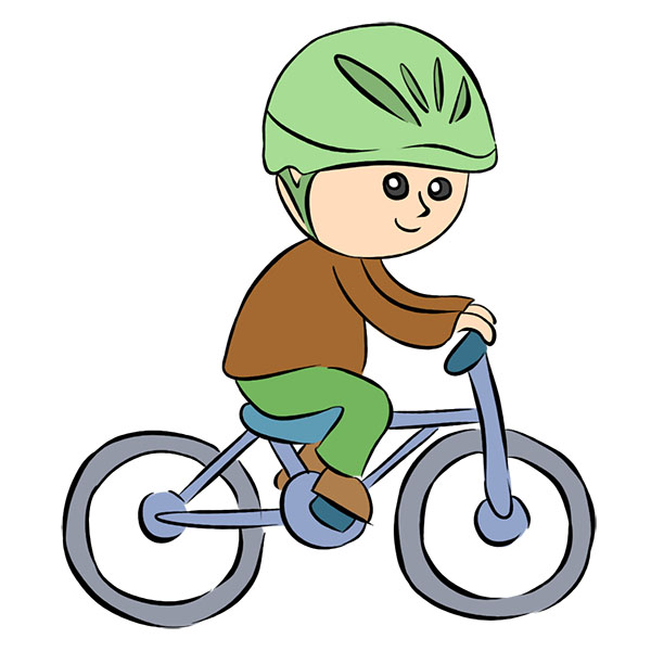 biking drawing easy