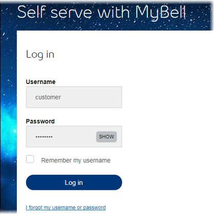 log in to mybell