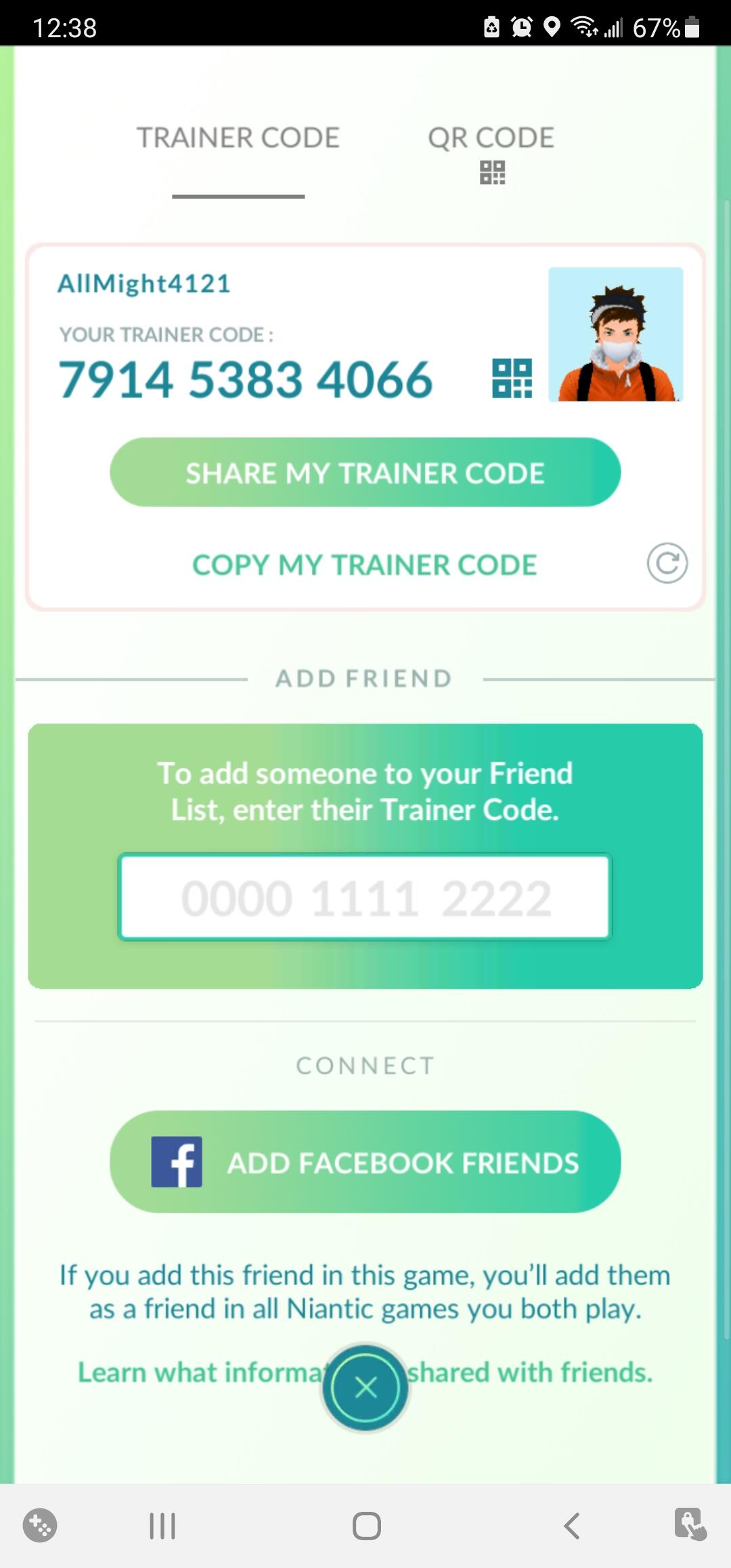 pokémongo friend codes