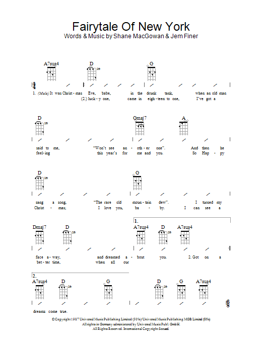 fairytale of new york chords in c