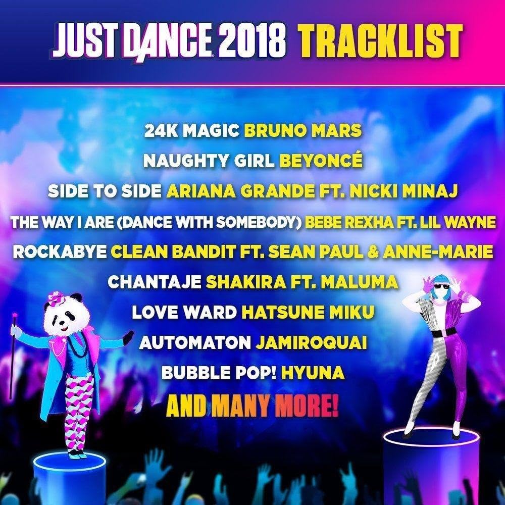 just dance 2018 tracklist