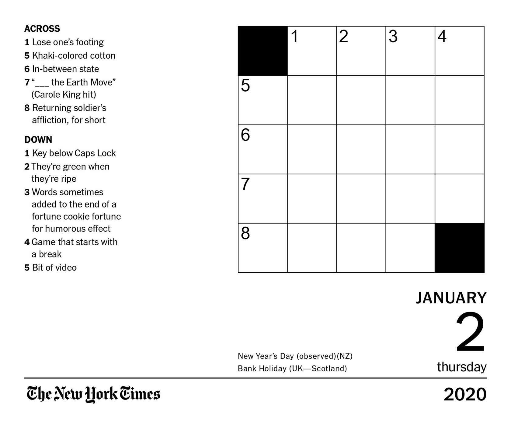 new york times mini crossword