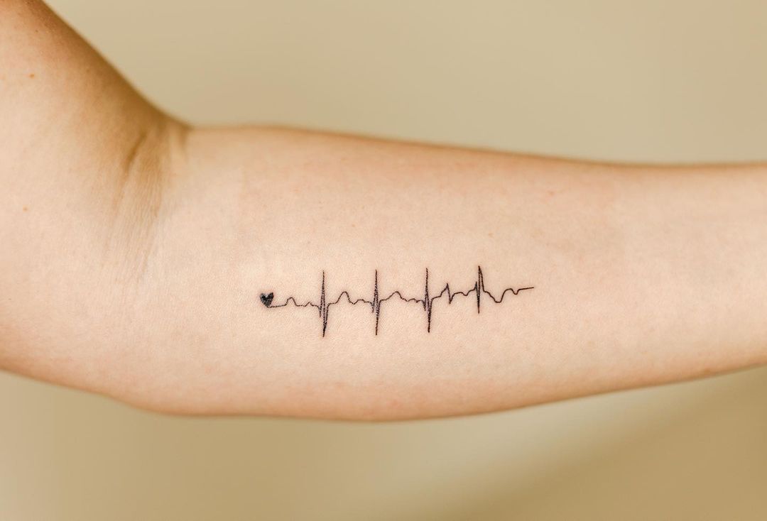 ecg heart tattoo