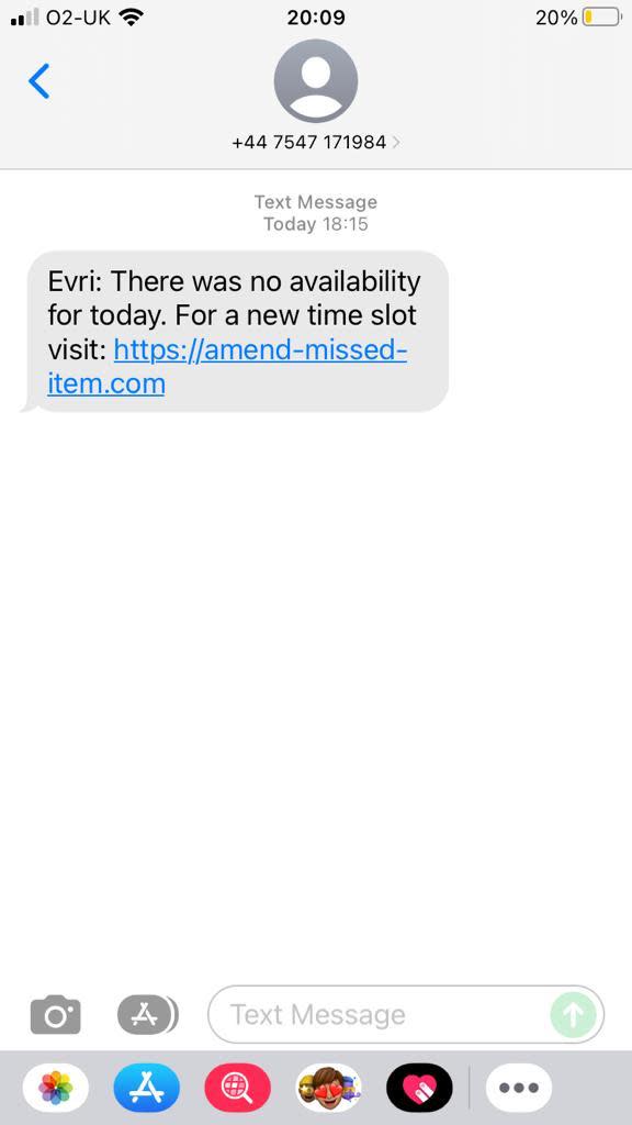 evri text message scam