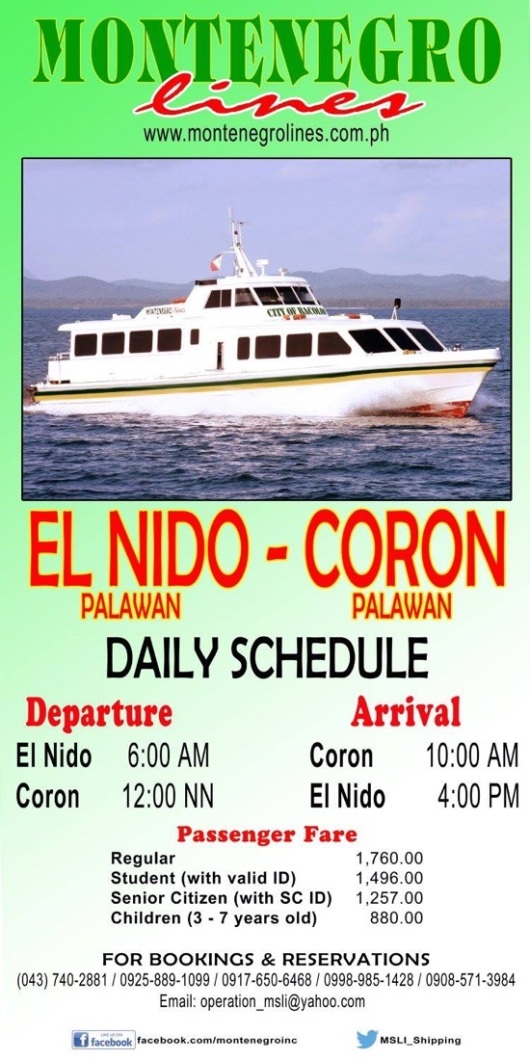 el nido to coron ferry