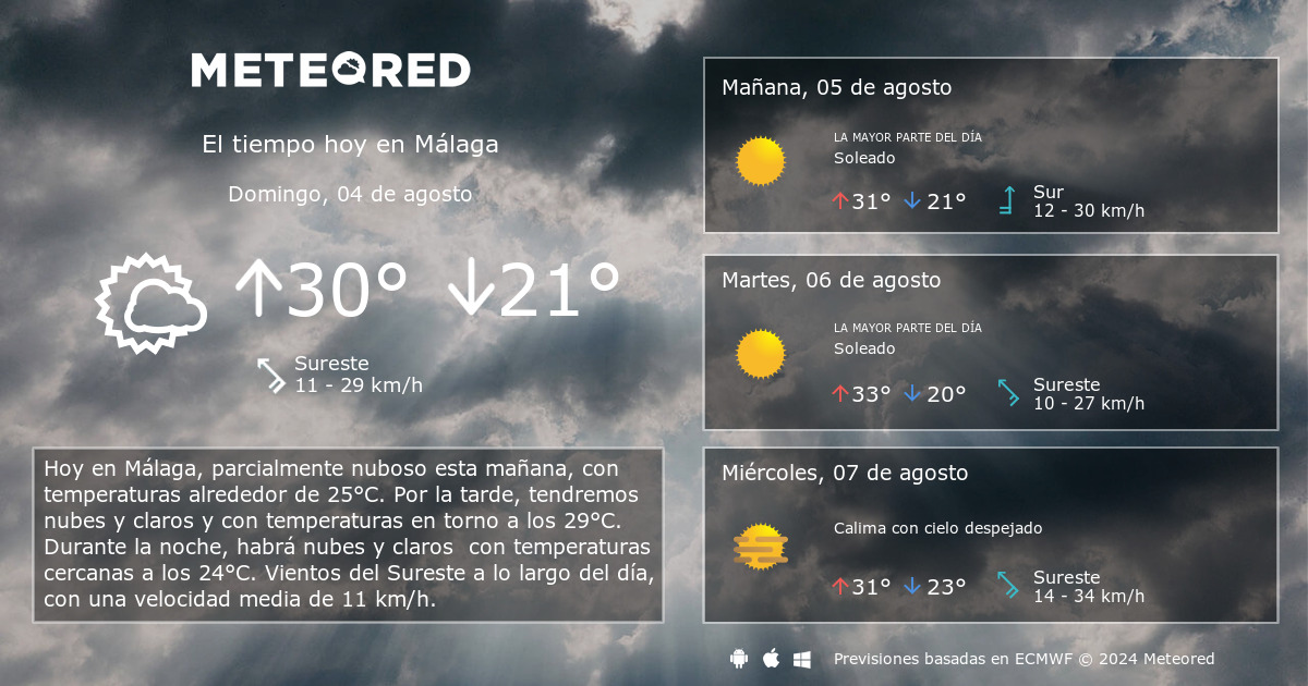 el tiempo malaga 14 dias