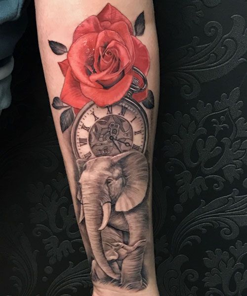 elephant tattoo women