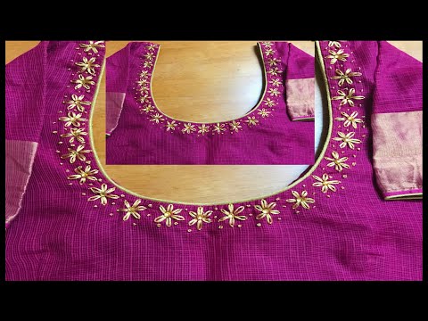embroidery designs for blouse necklines