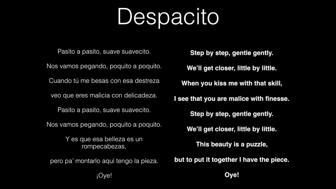 english lyrics of despacito
