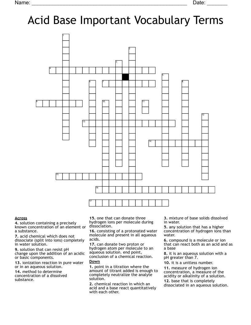 essential acid type crossword