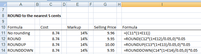 excel round to nearest 50 cents