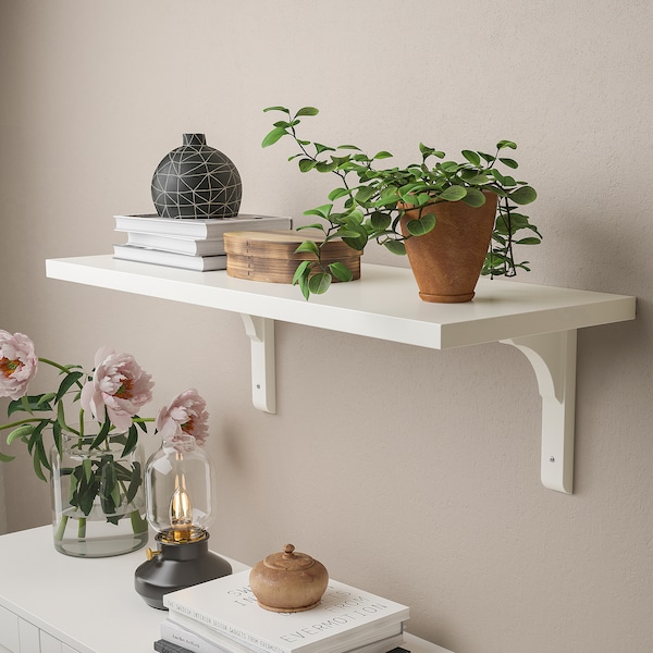 ikea shelves wall white