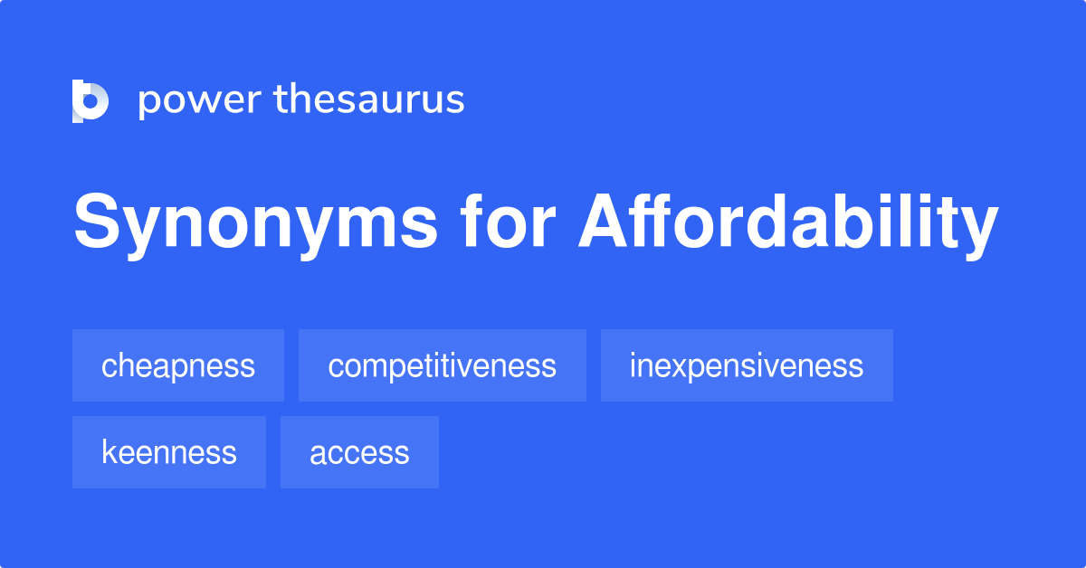 synonyms for affordability