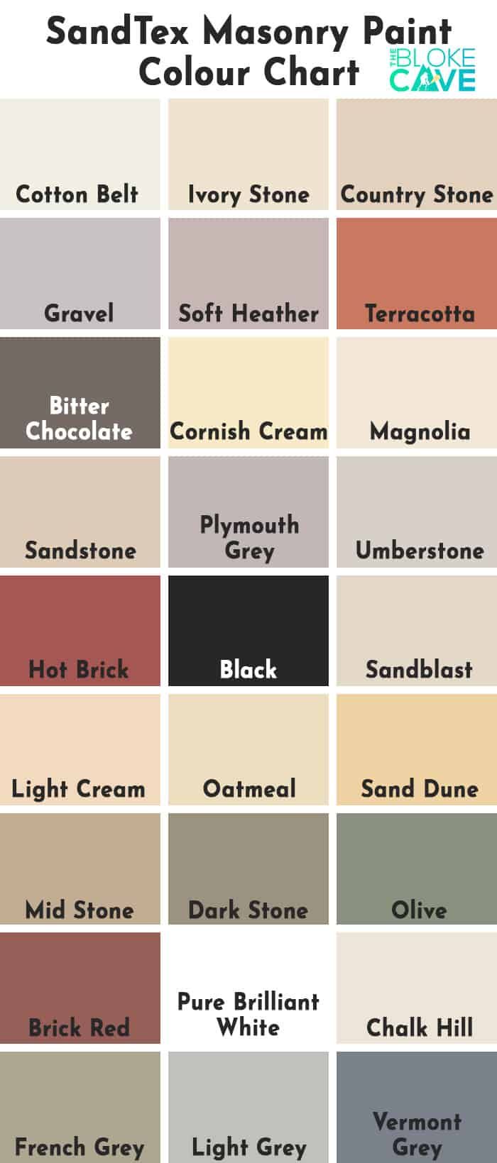 sandtex masonry paint colour range