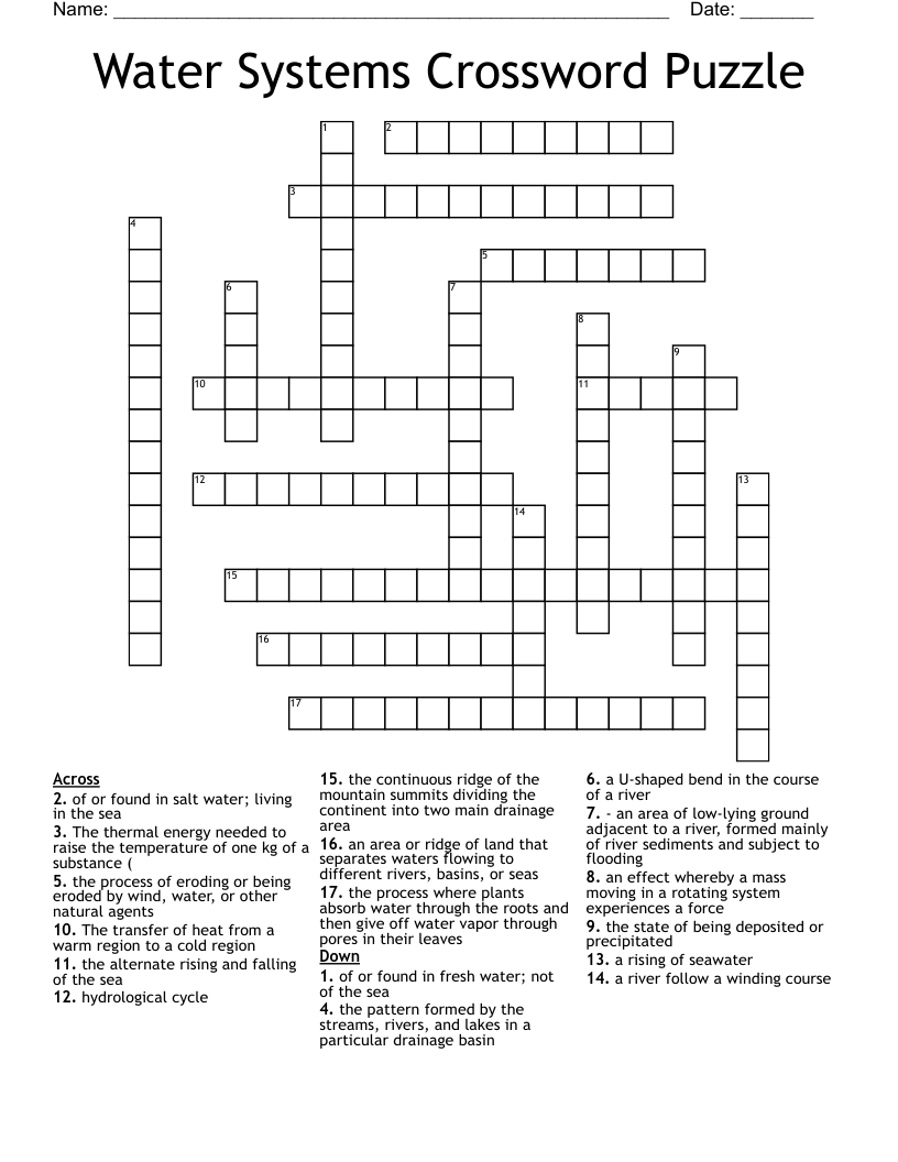 drainage of supply crossword