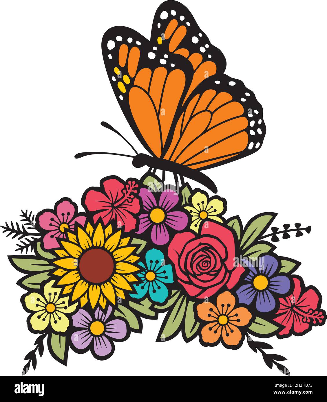 dibujos de flores y mariposas