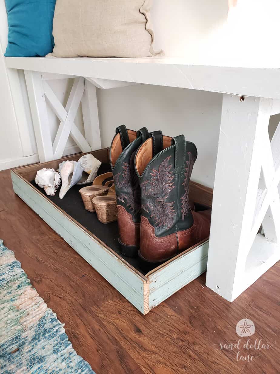 wooden boot tray