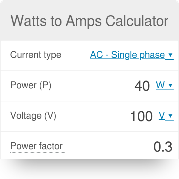 115 watts to amps