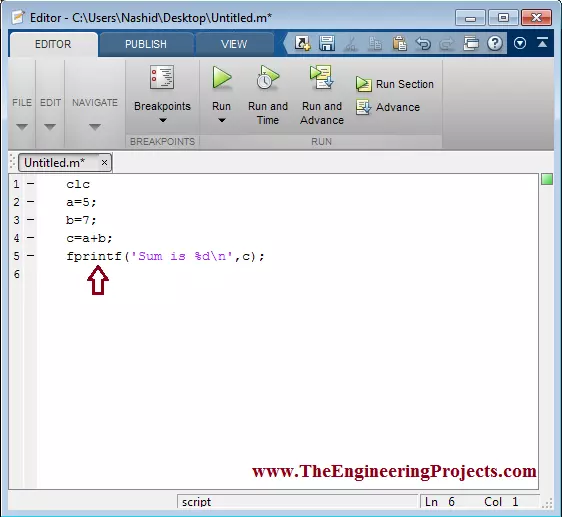 printing in matlab