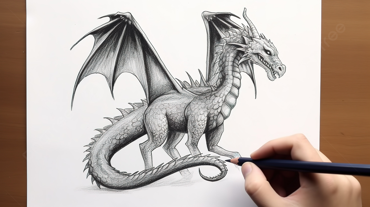dragon dibujo a lapiz